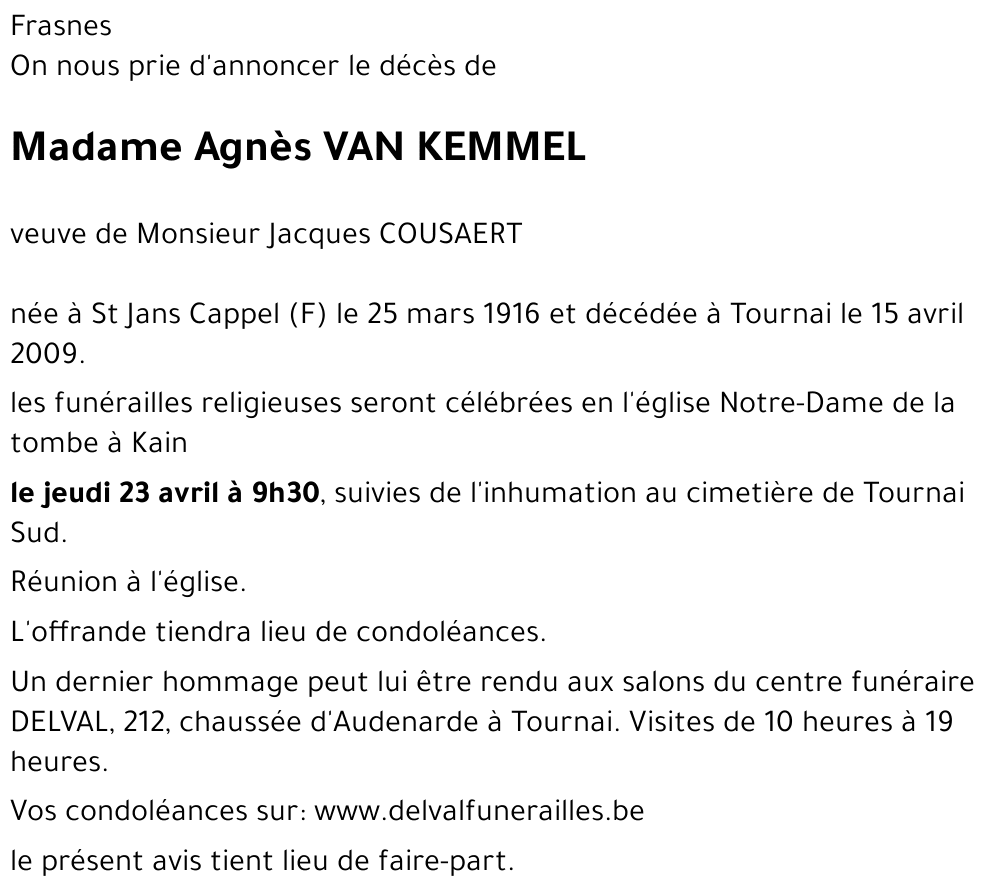 Agnès VAN KEMMEL