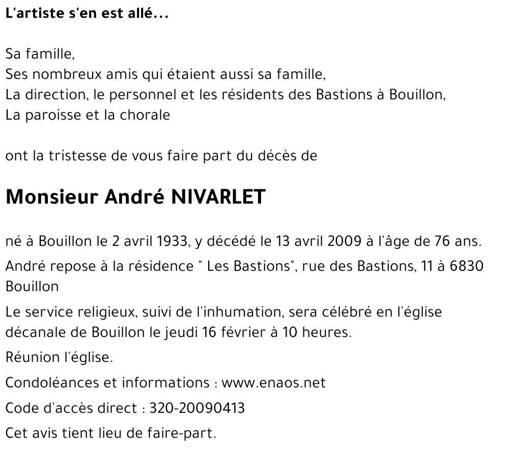André NIVARLET