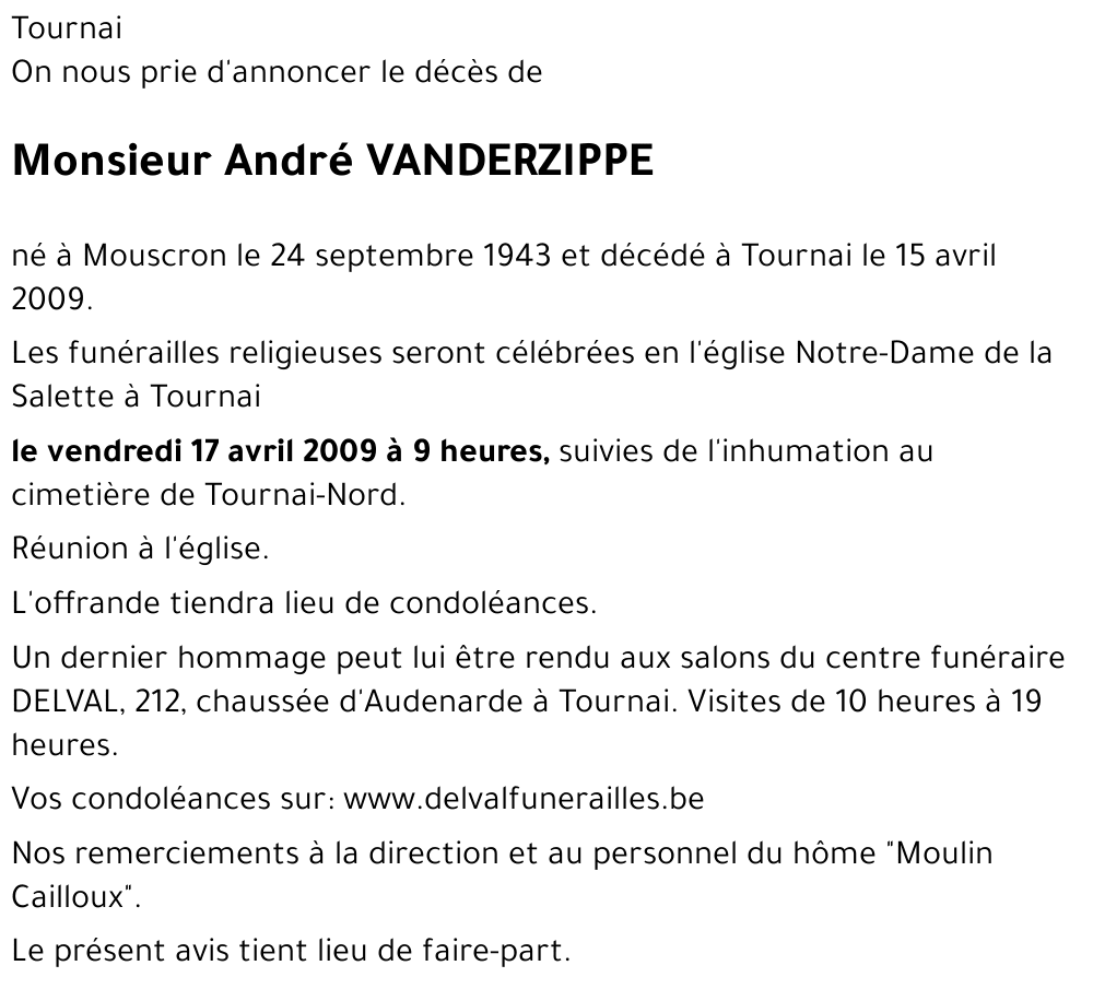 André VANDERZIPPE