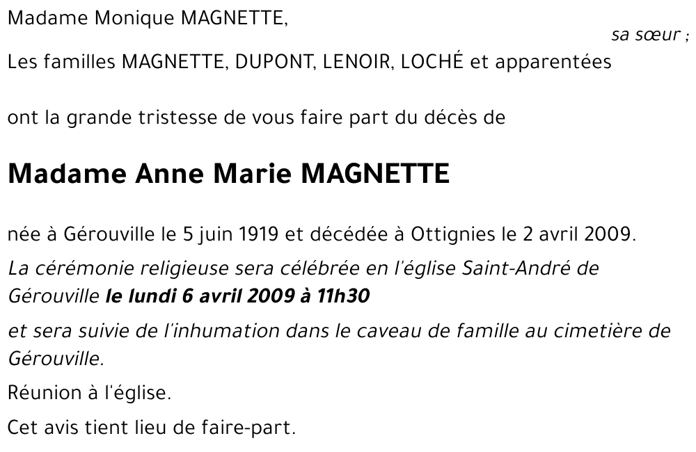 Anne Marie MAGNETTE