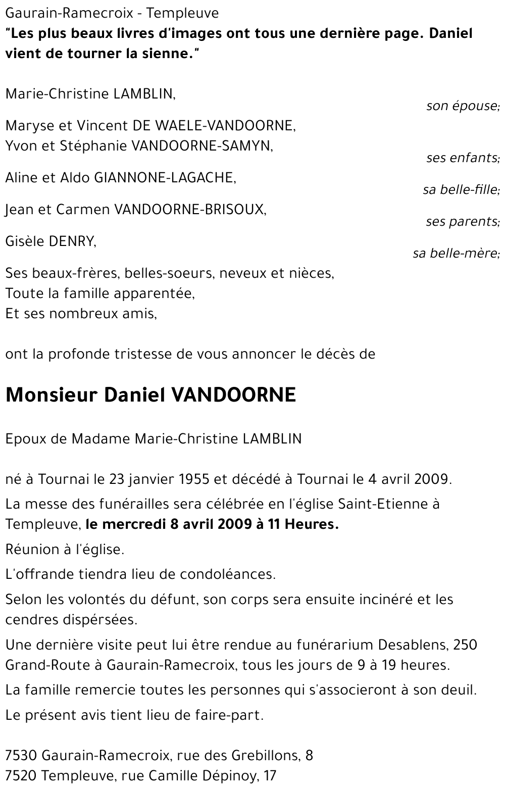 Daniel VANDOORNE