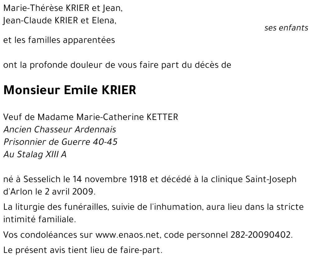 Emile KRIER