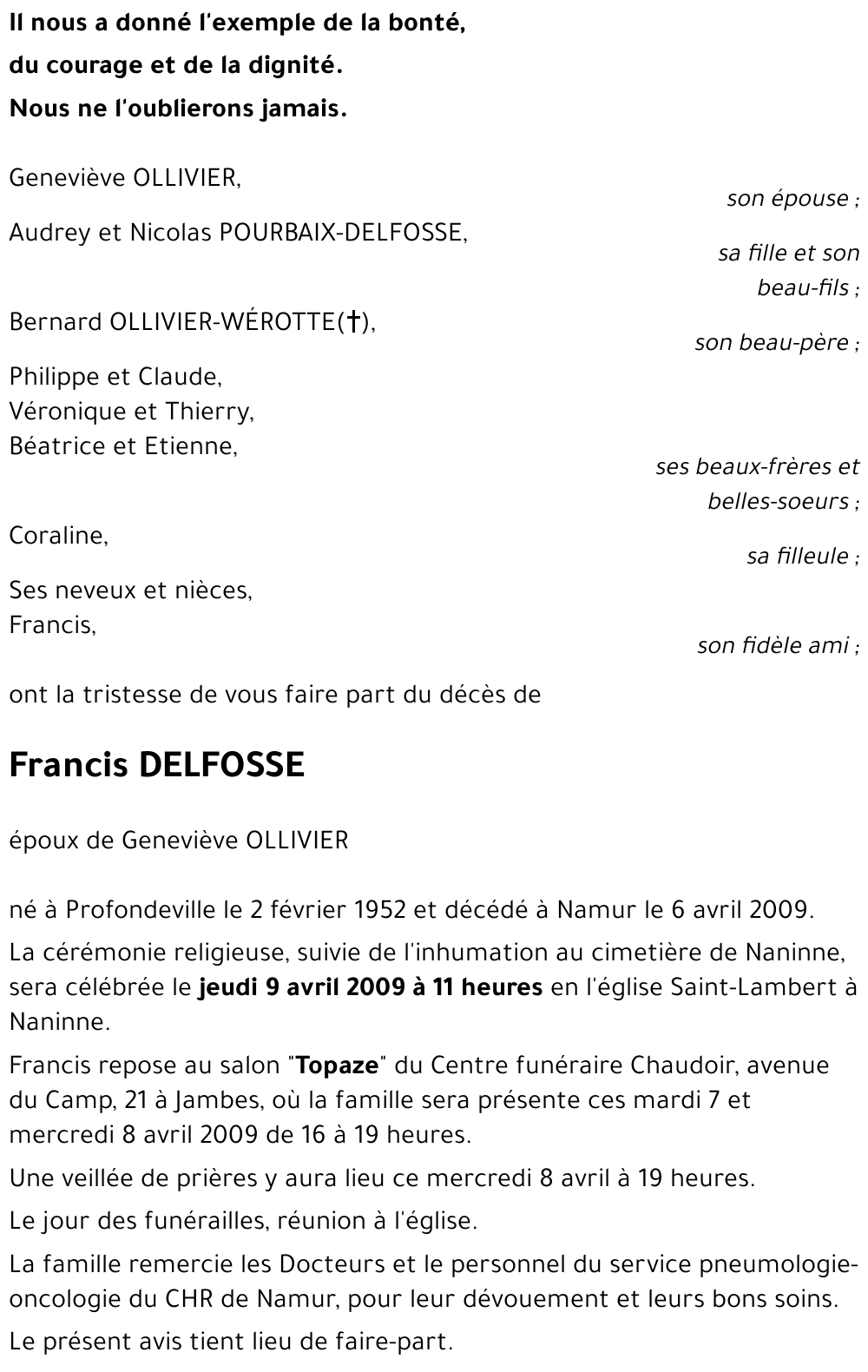 Francis DELFOSSE