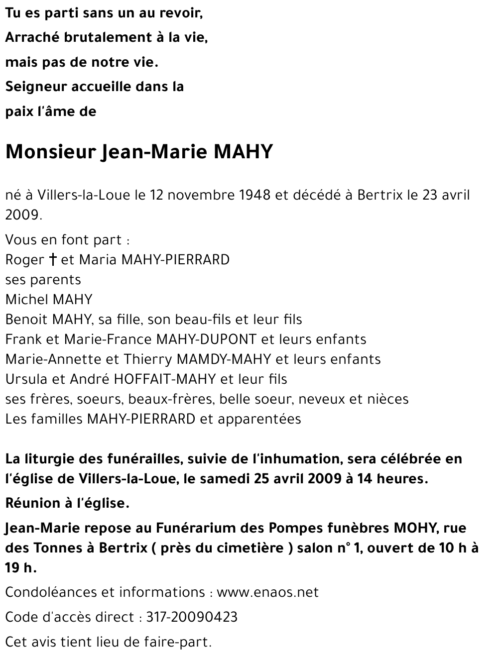 Jean-Marie MAHY