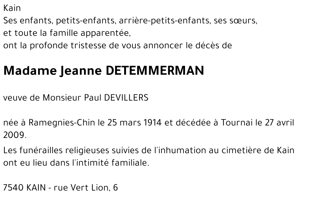 Jeanne DETEMMERMAN