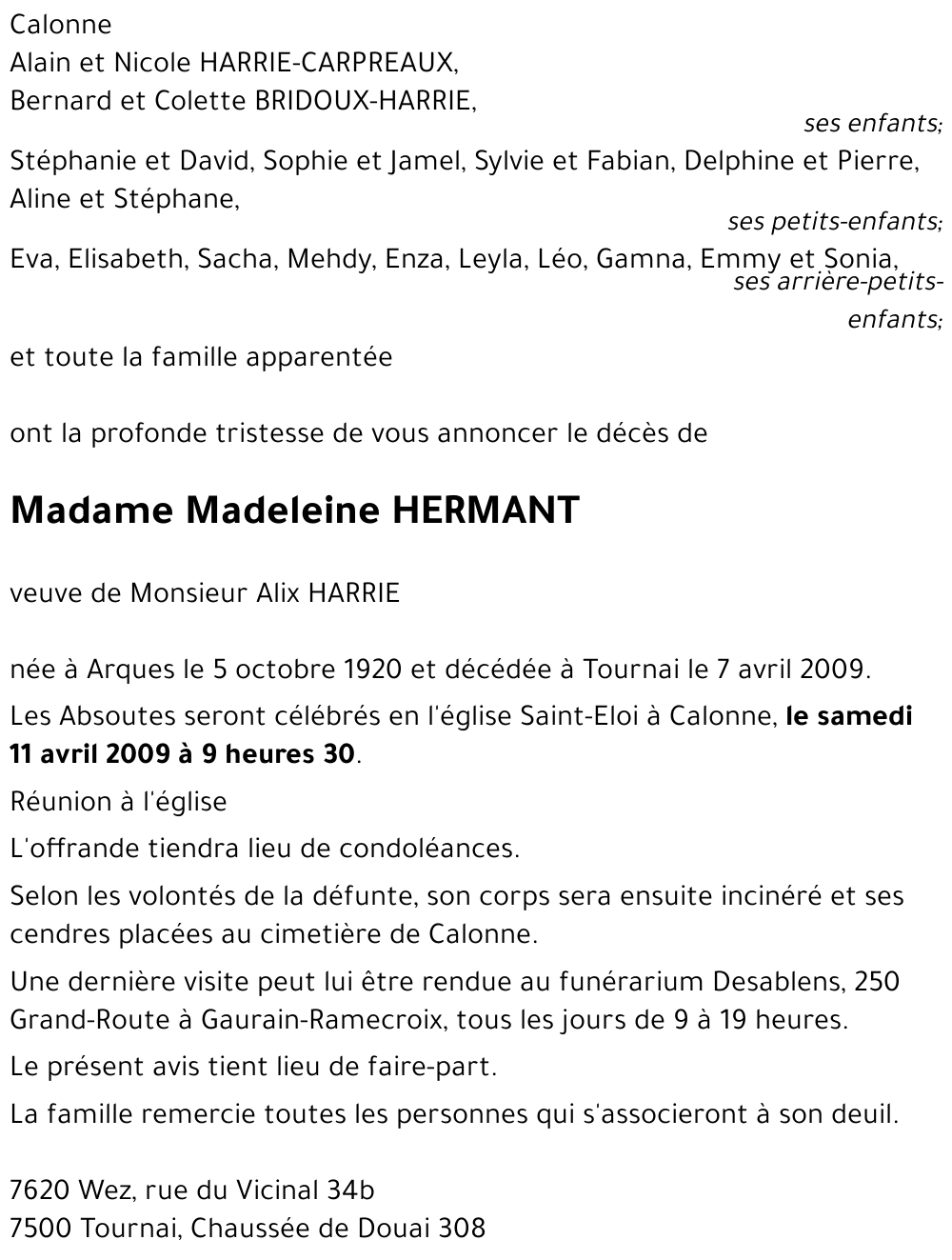 Madeleine HERMANT