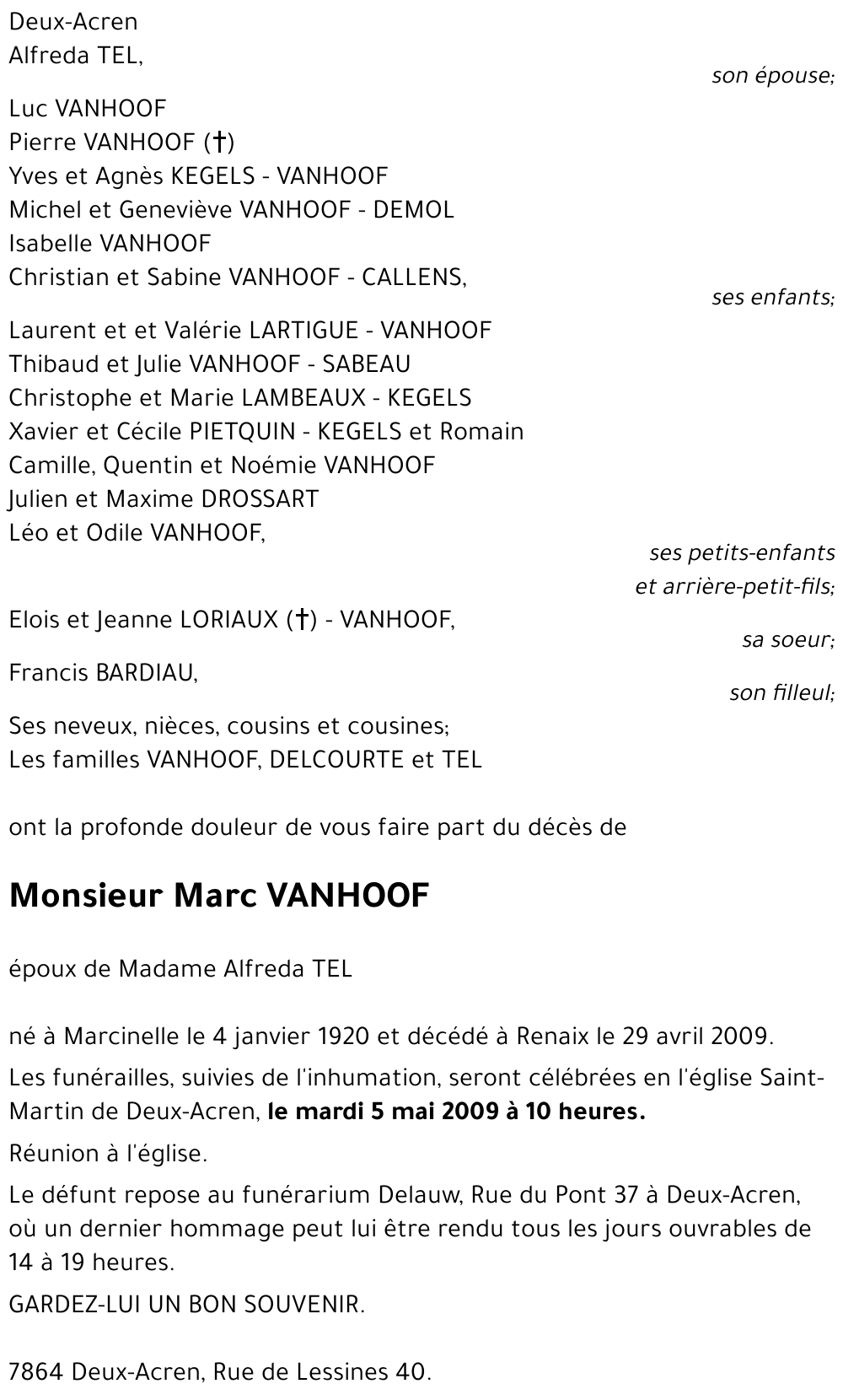 Marc VANHOOF