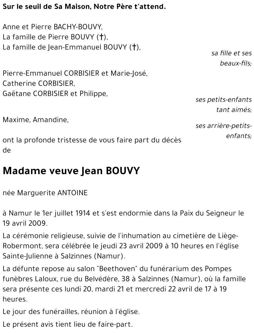 Marguerite ANTOINE