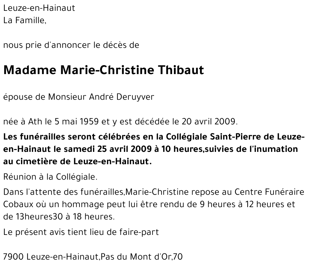 Marie-Christine Thibaut