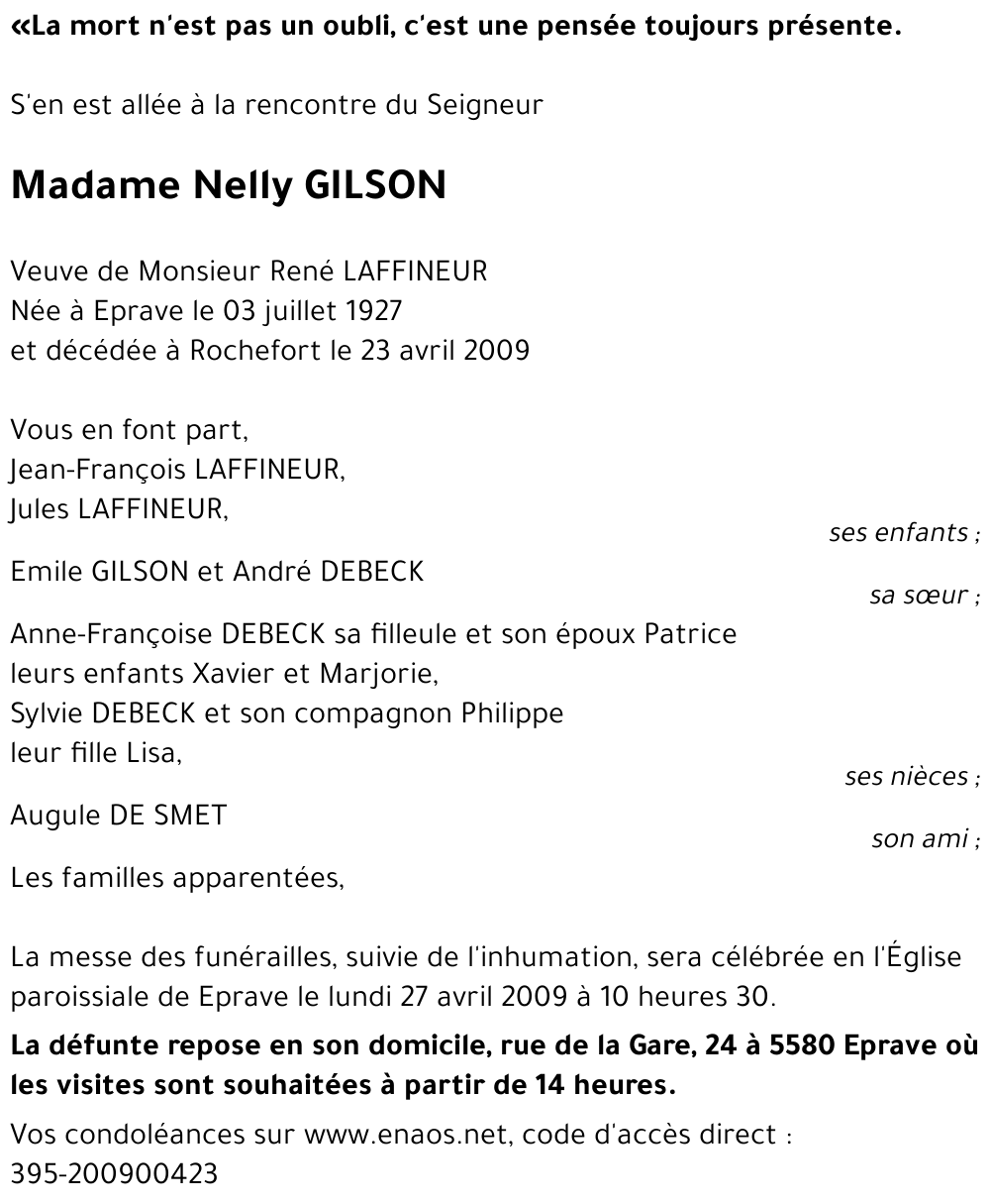 Nelly GILSON