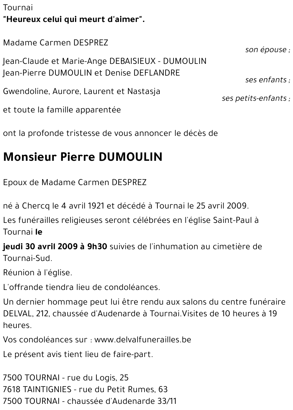 Pierre DUMOULIN