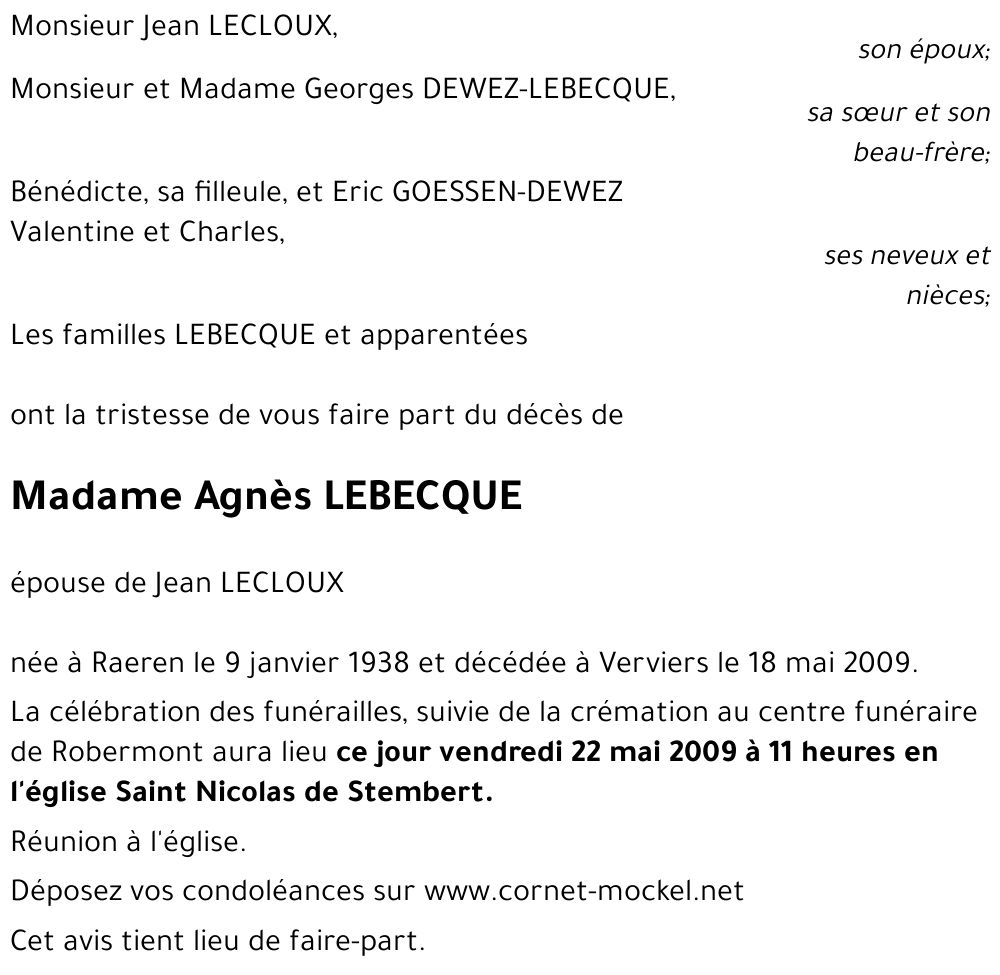 Agnès LEBECQUE