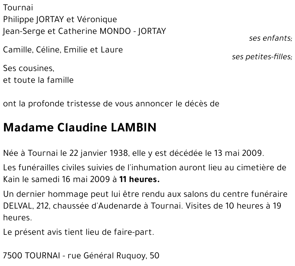 Claudine LAMBIN