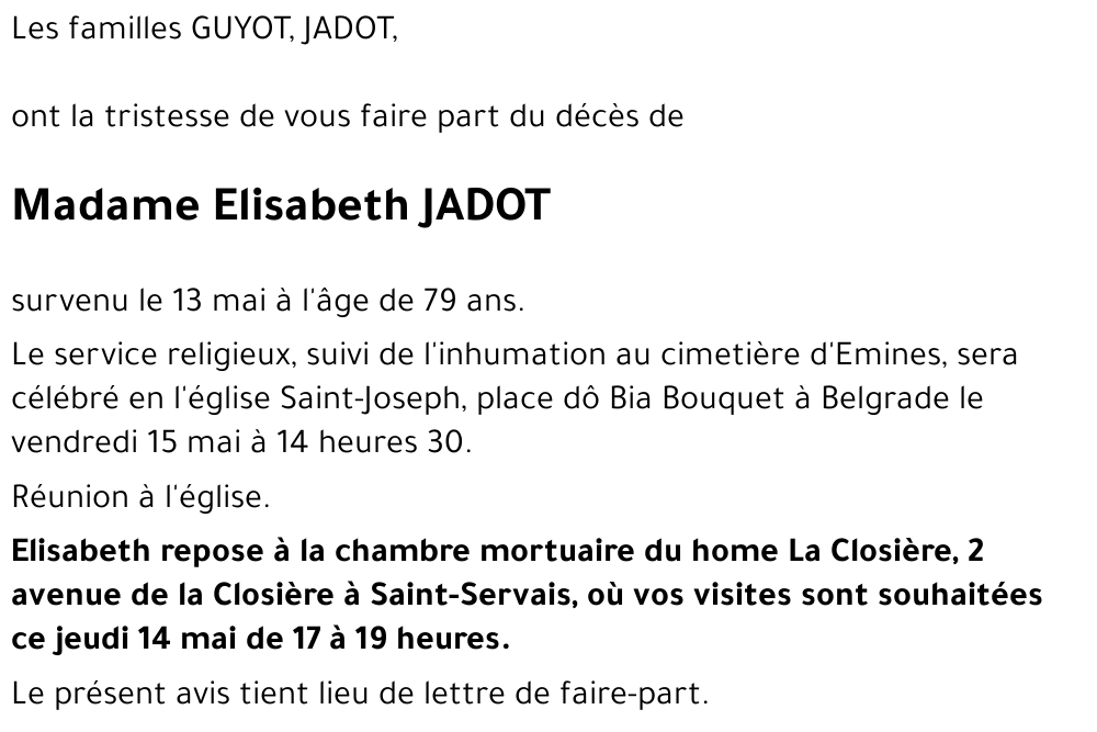 Elisabeth JADOT