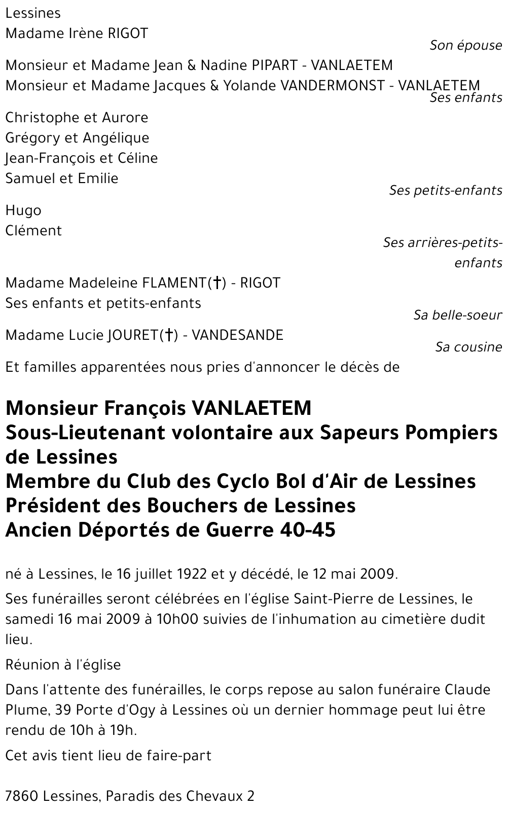 François VANLAETEM