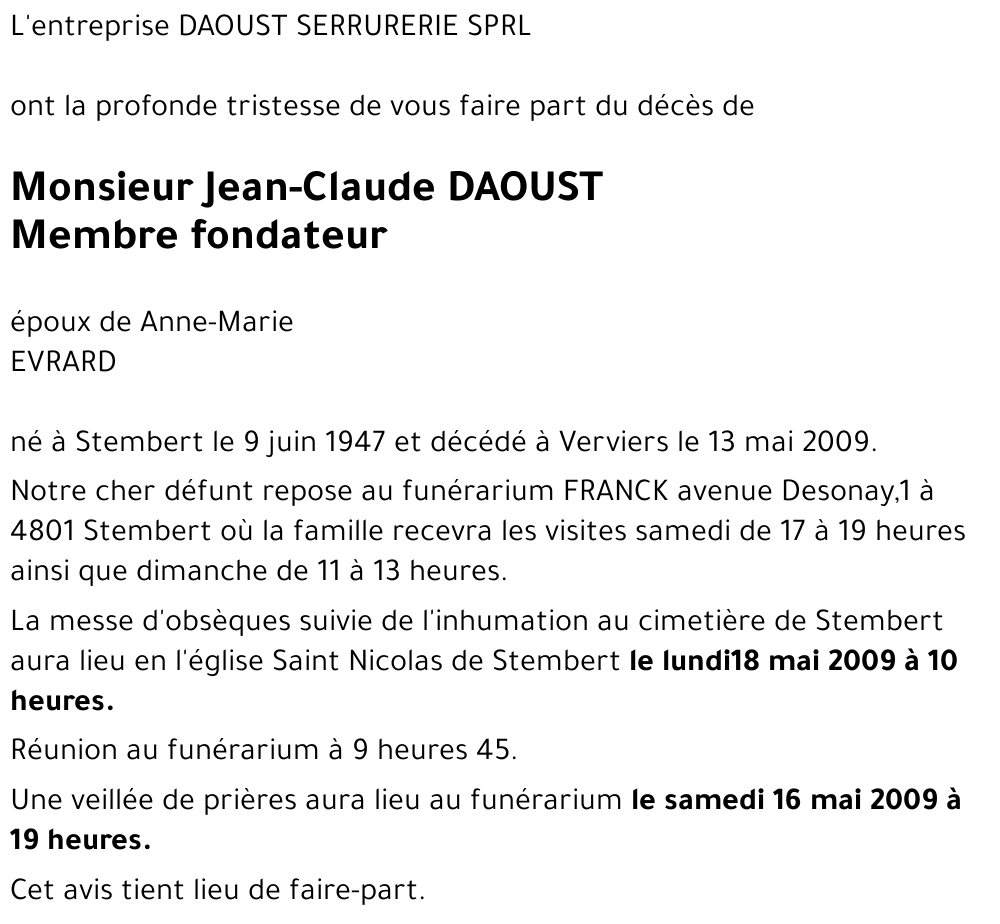 Jean-Claude DAOUST