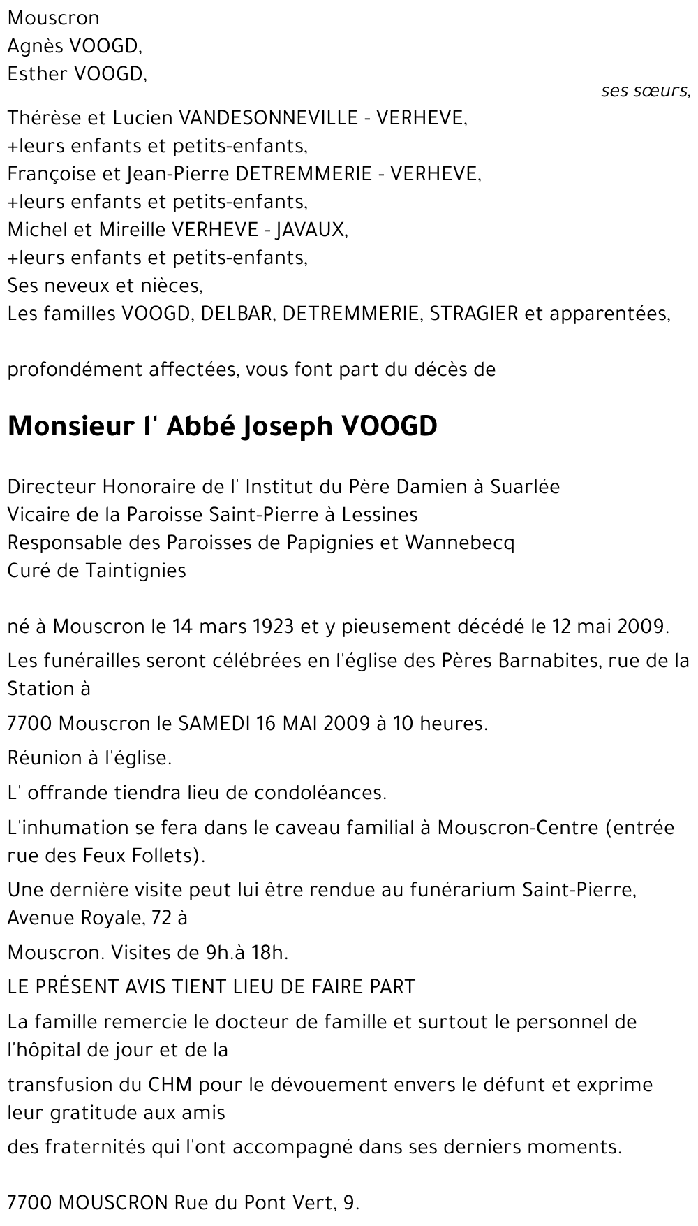 Joseph VOOGD