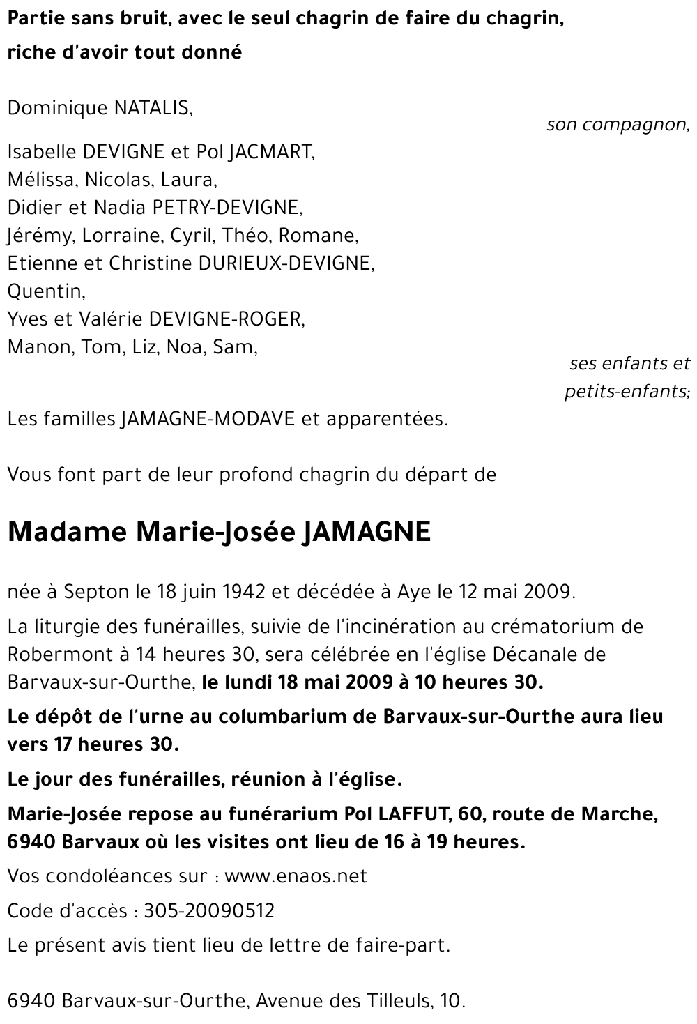 Marie-Josée JAMAGNE