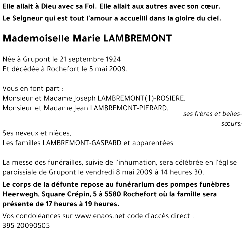 Marie LAMBREMONT