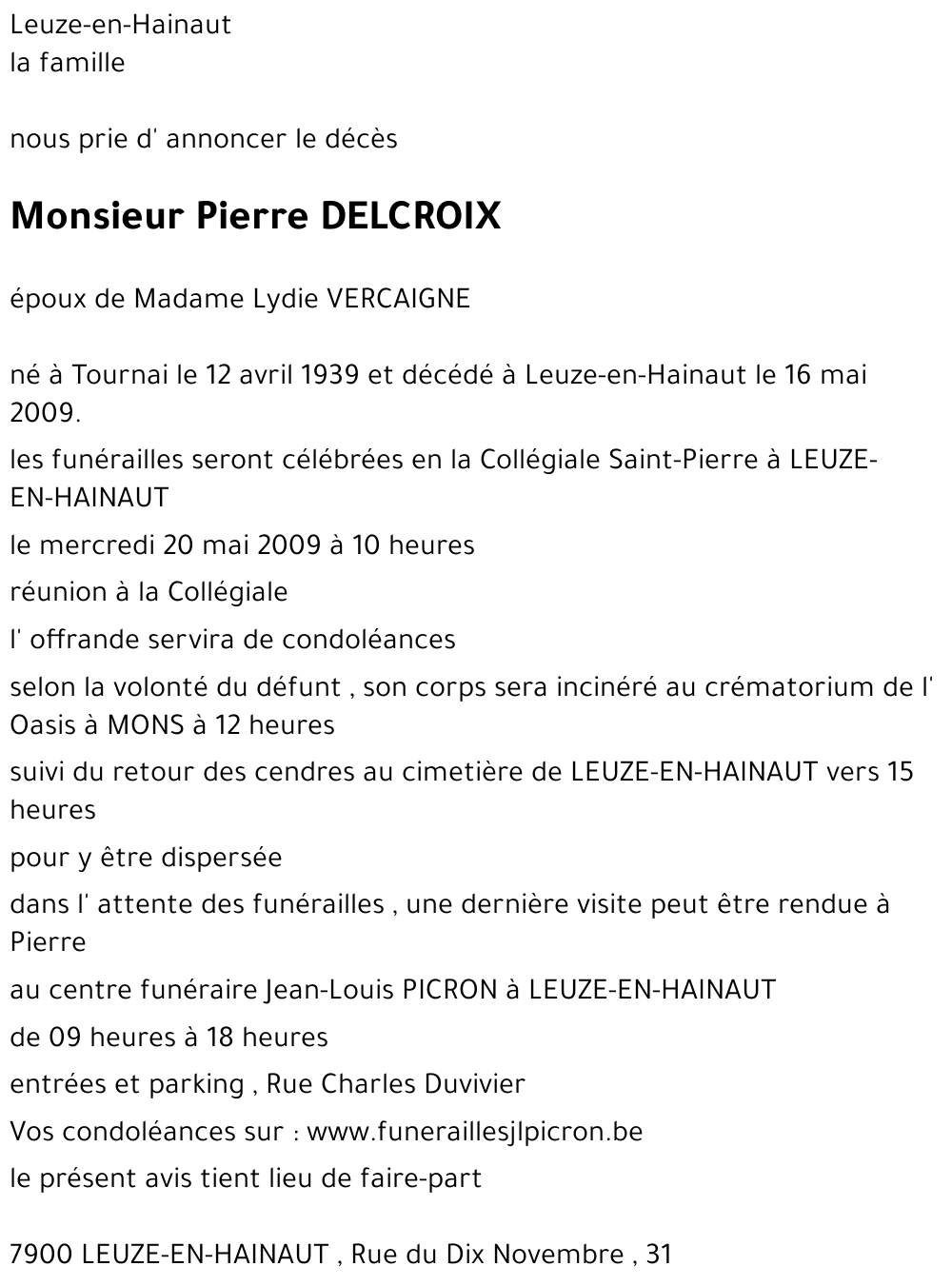 Pierre DELCROIX