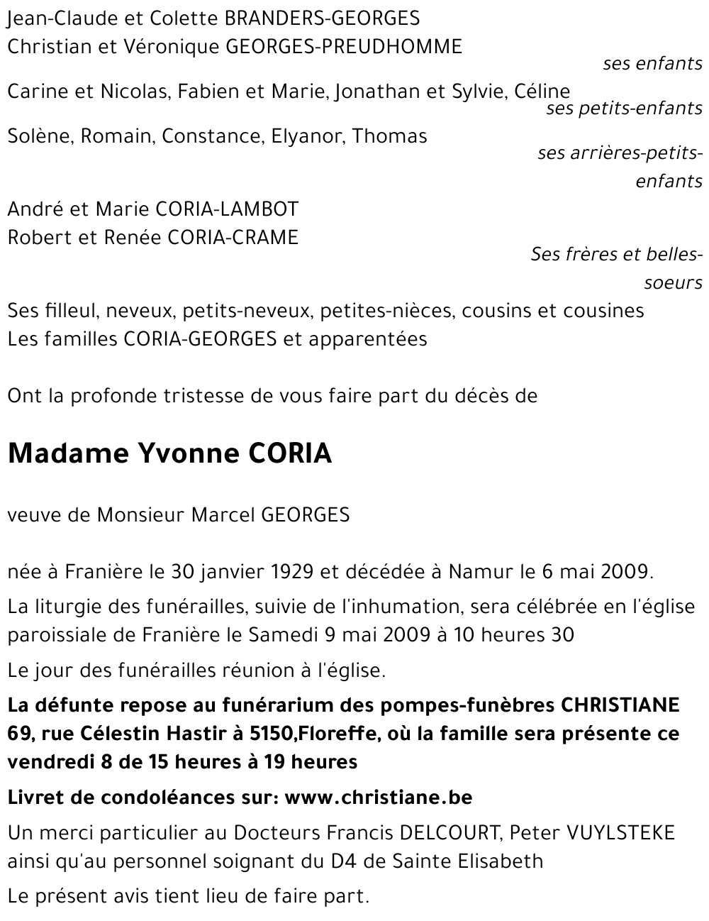 Yvonne CORIA