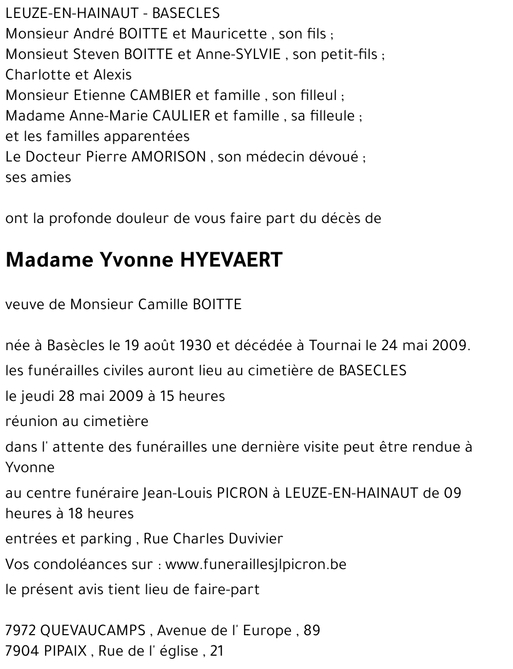 Yvonne HYEVAERT