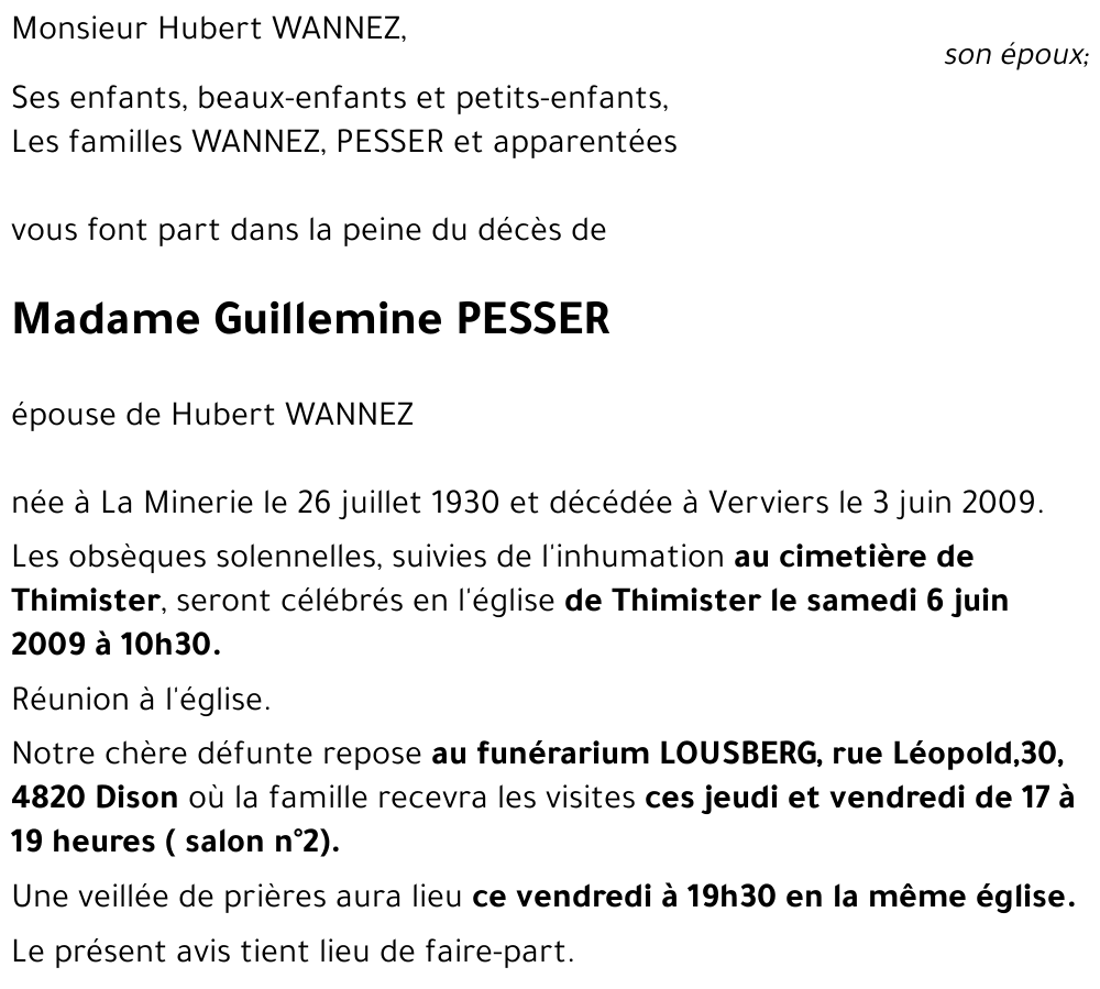 Guillemine PESSER