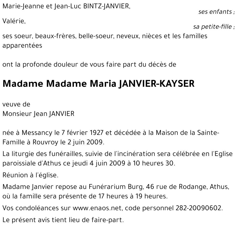 Maria KAYSER