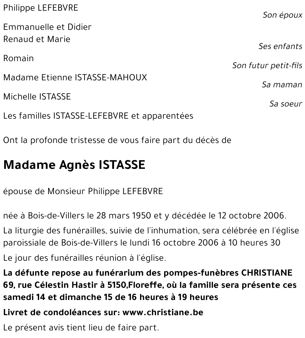 Agnès ISTASSE