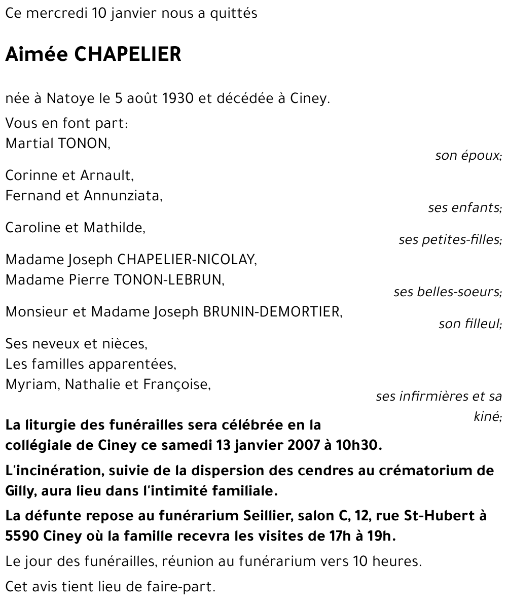 Aimée CHAPELER