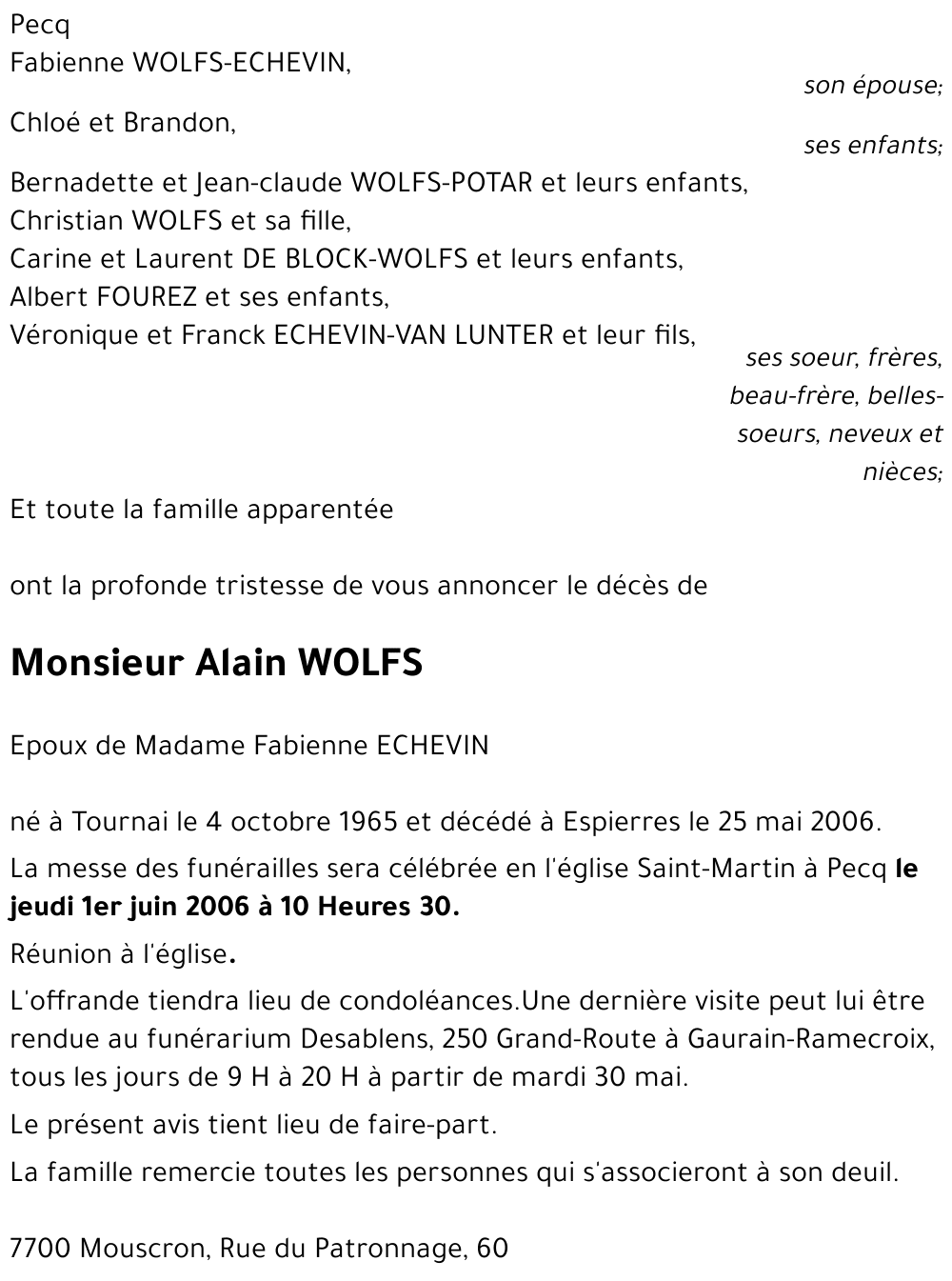 Alain WOLFS