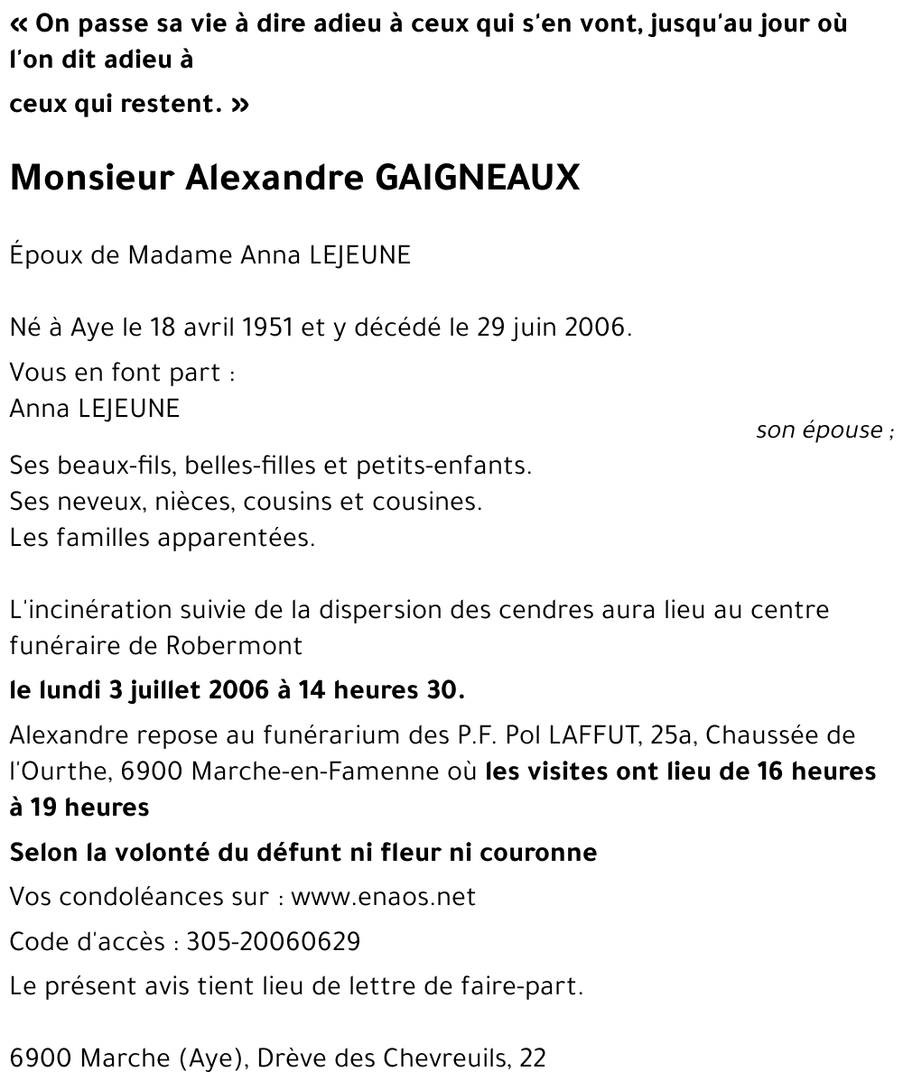 Alexandre GAIGNEAUX