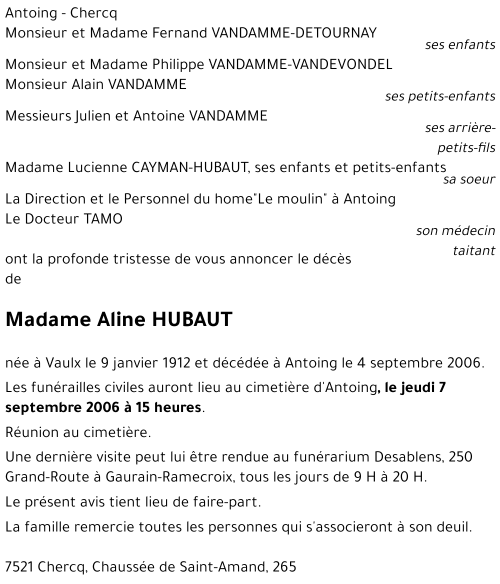 Aline HUBAUT