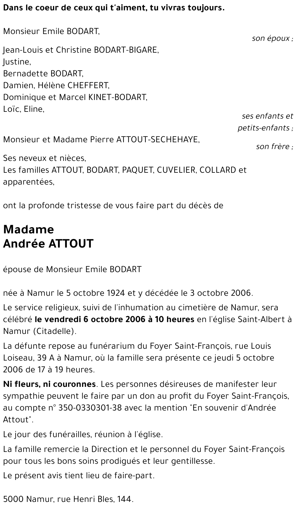 Andrée ATTOUT