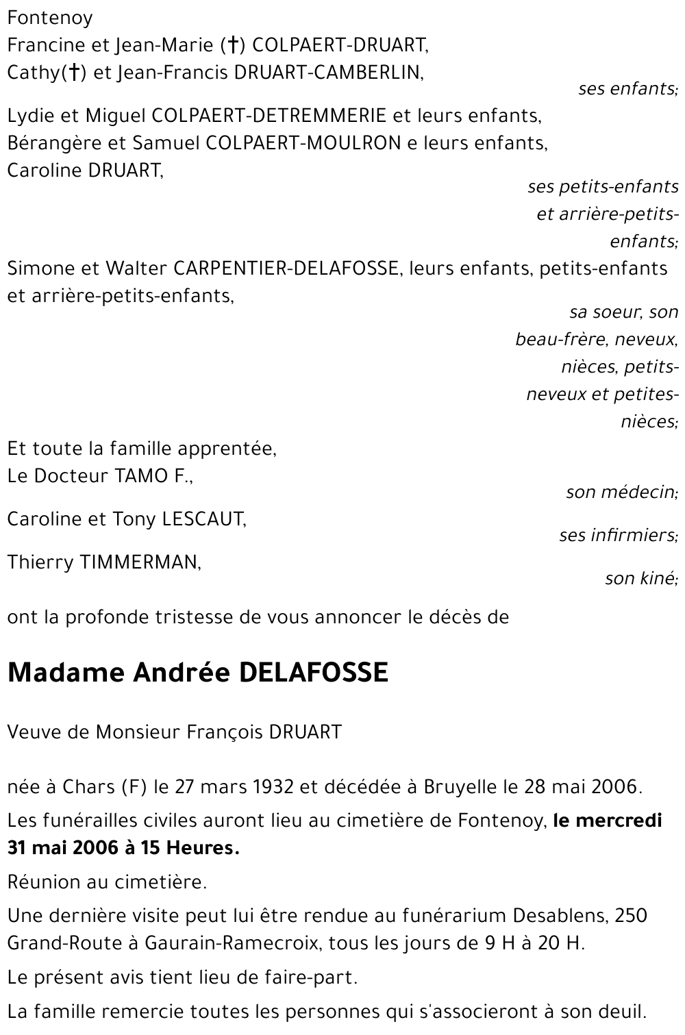 Andrée DELAFOSSE