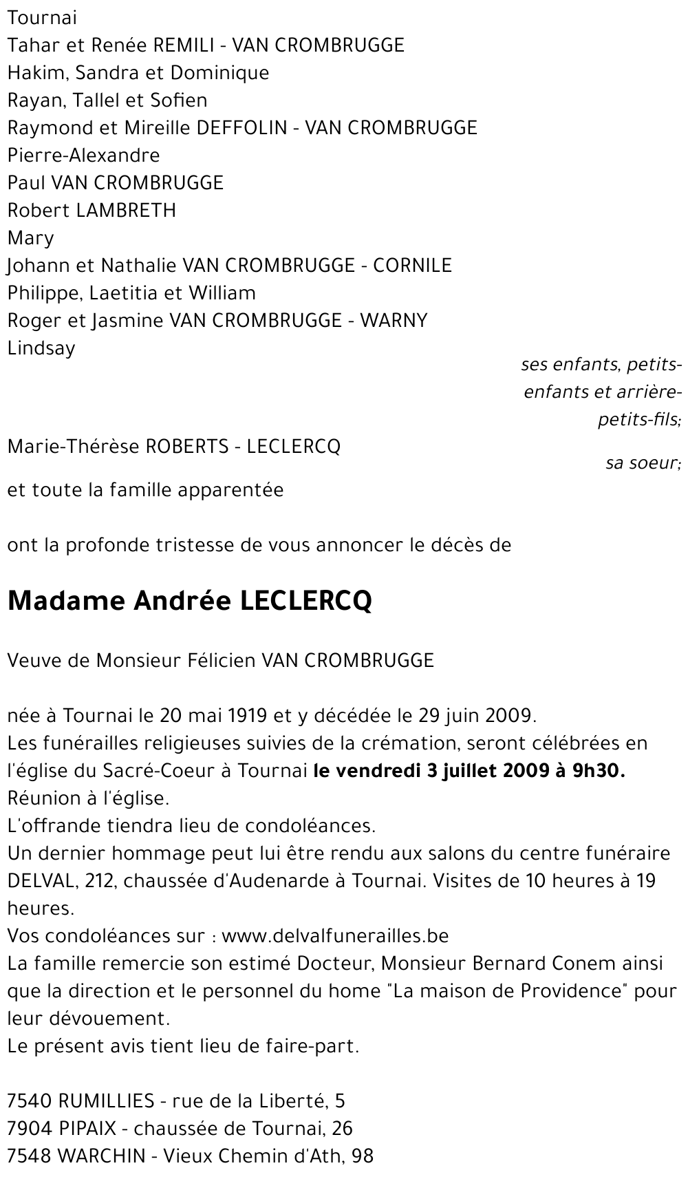 Andrée LECLERCQ