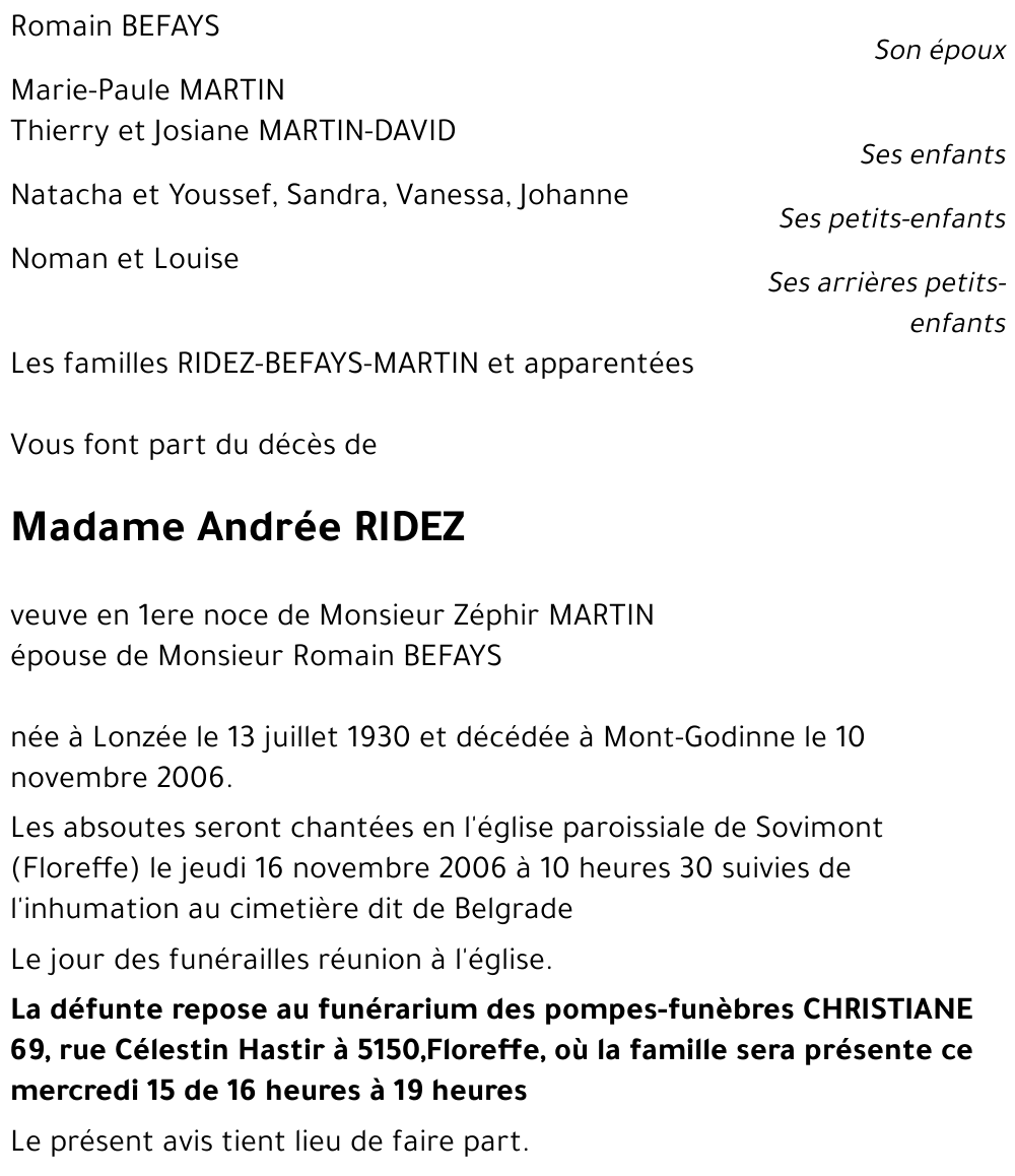 Andrée RIDEZ