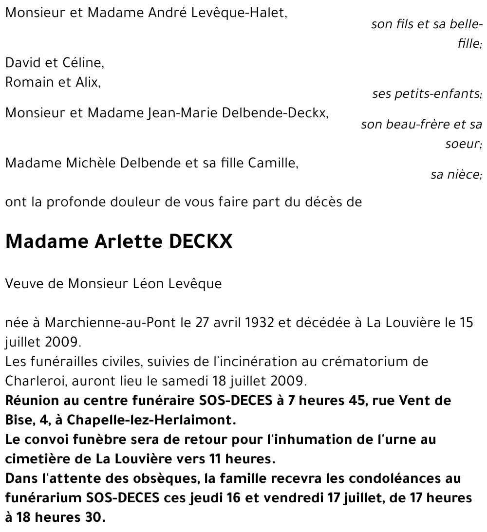 Arlette DECKX