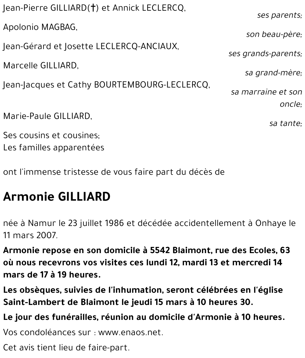 Armonie GILLIARD