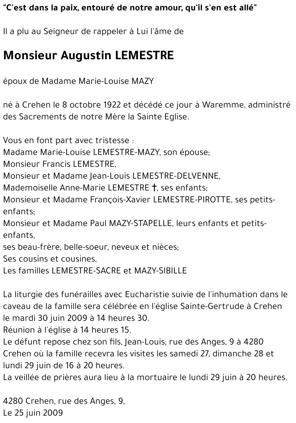 Augustin LEMESTRE