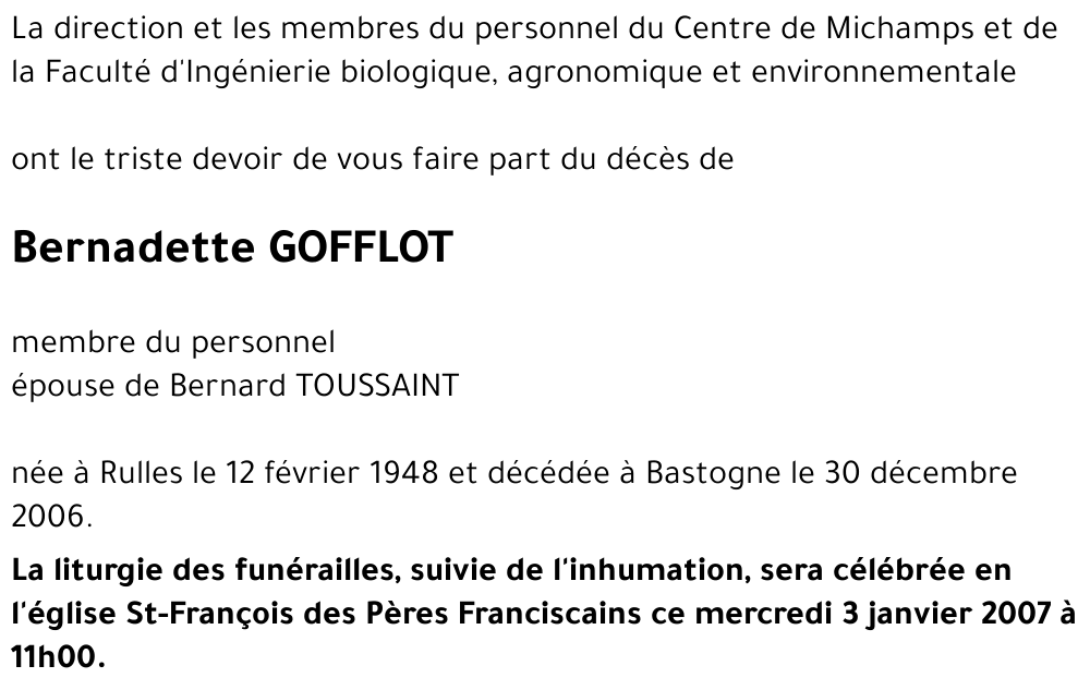 Bernadette GOFFLOT