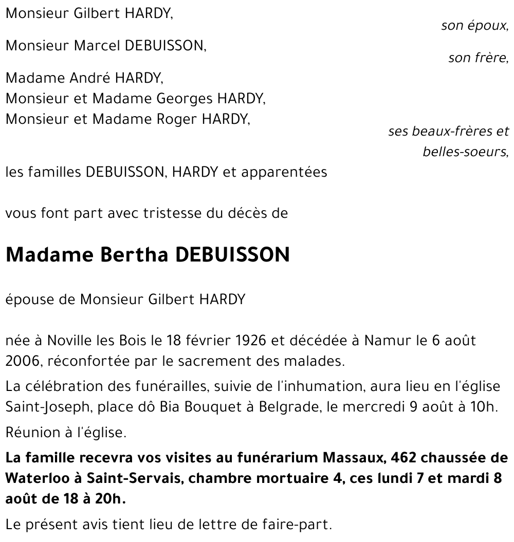Bertha DEBUISSON