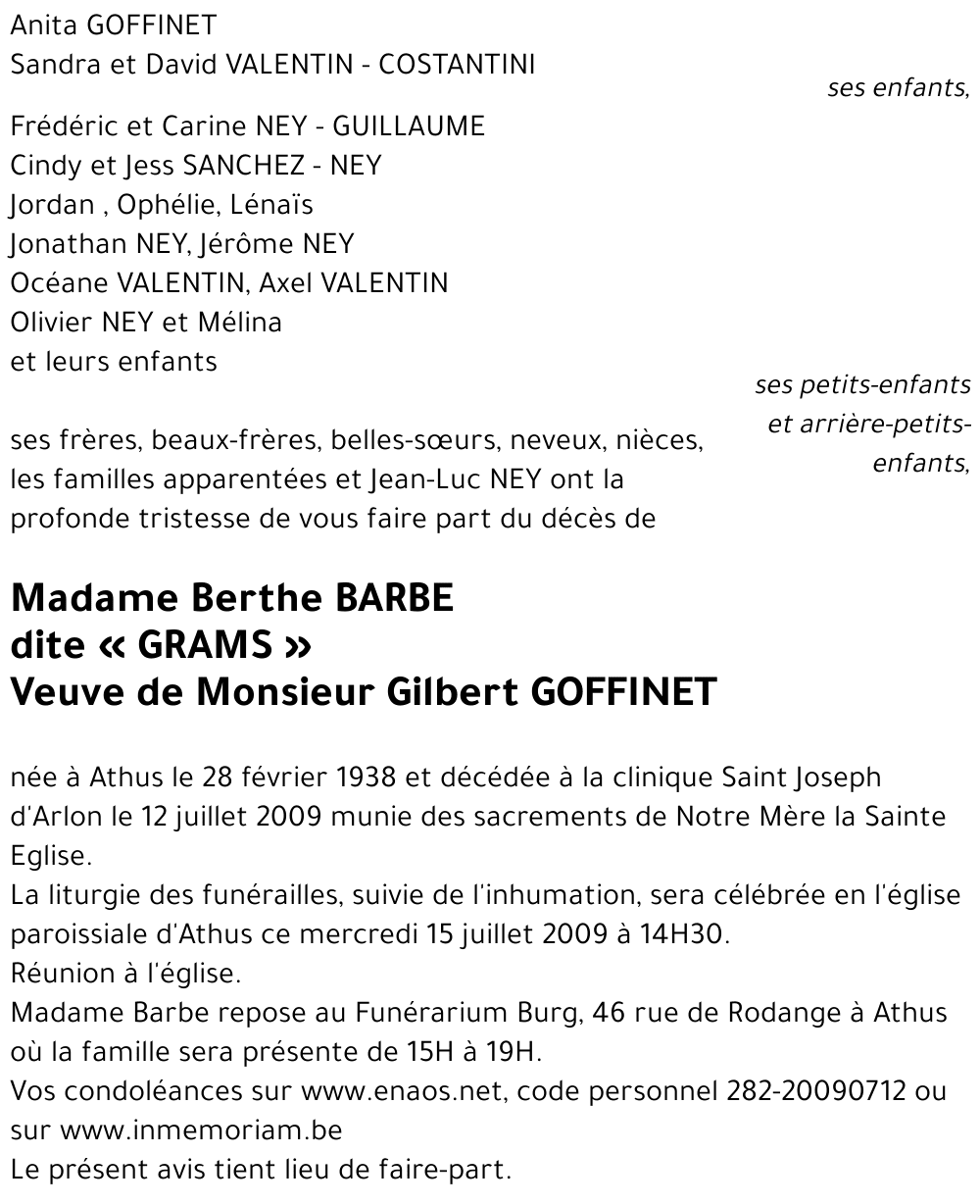 Berthe BARBE