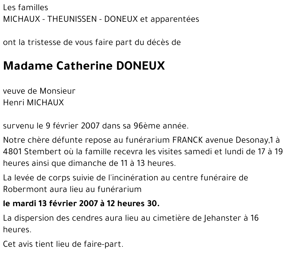 Catherine DONEUX