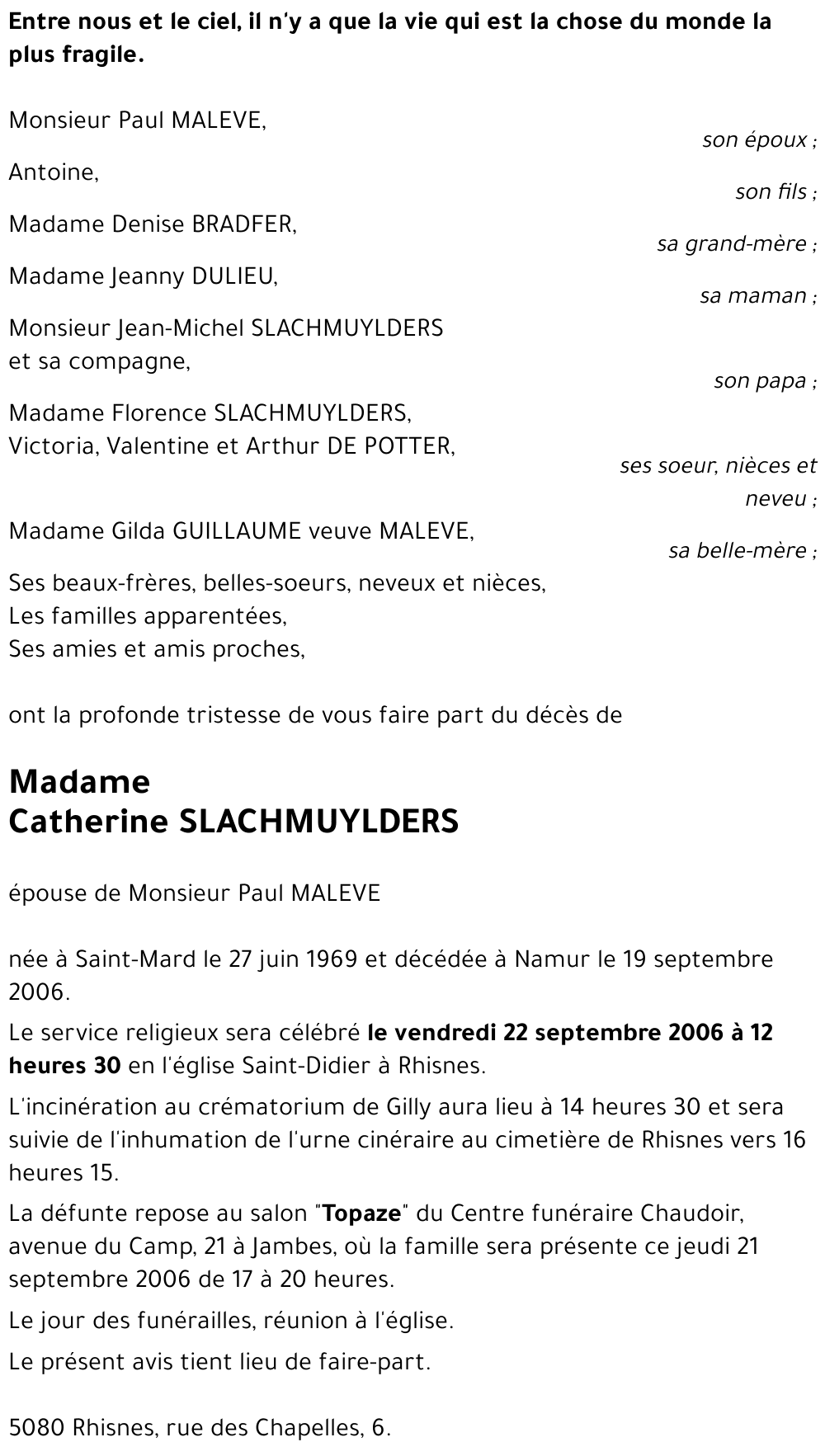 Catherine SLACHMUYLDERS