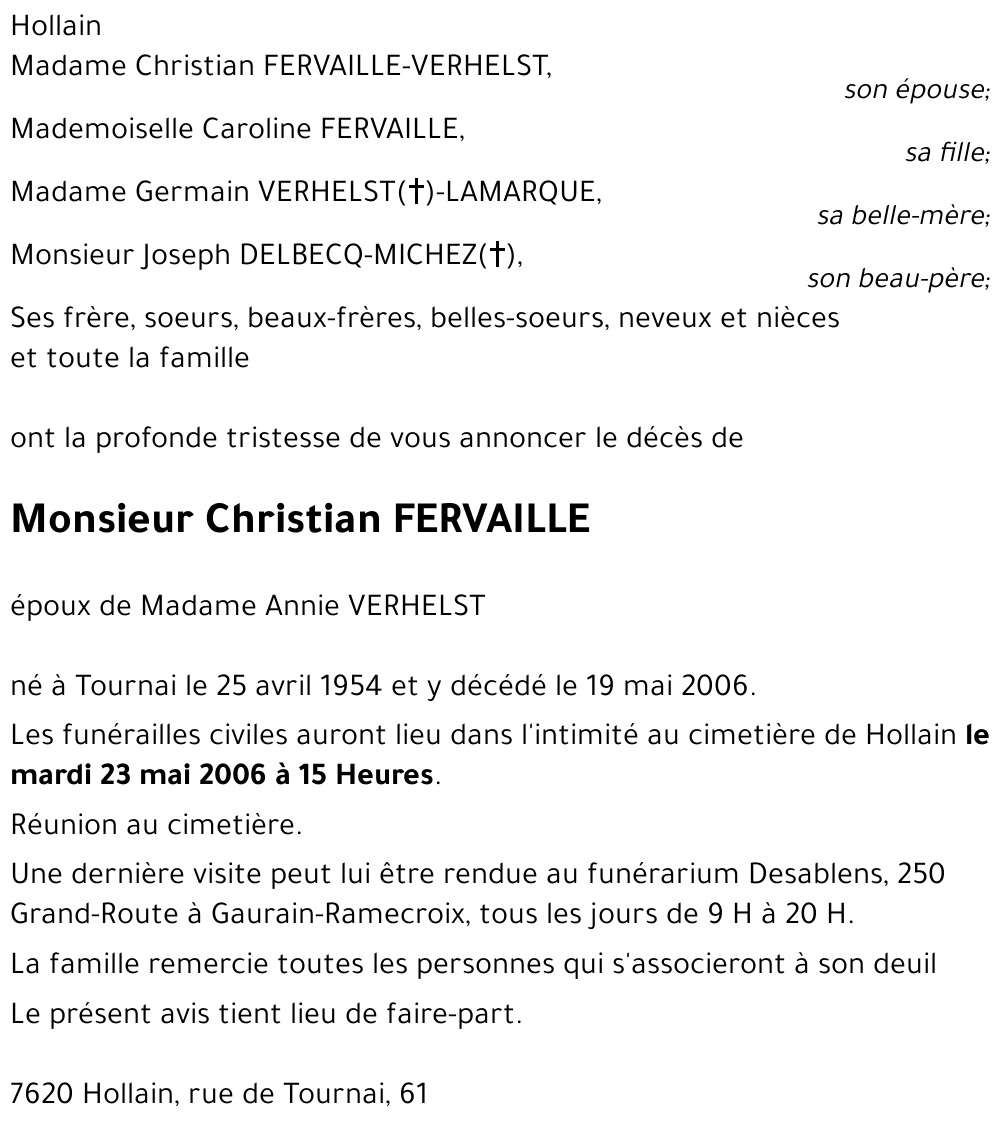 Christian FERVAILLE