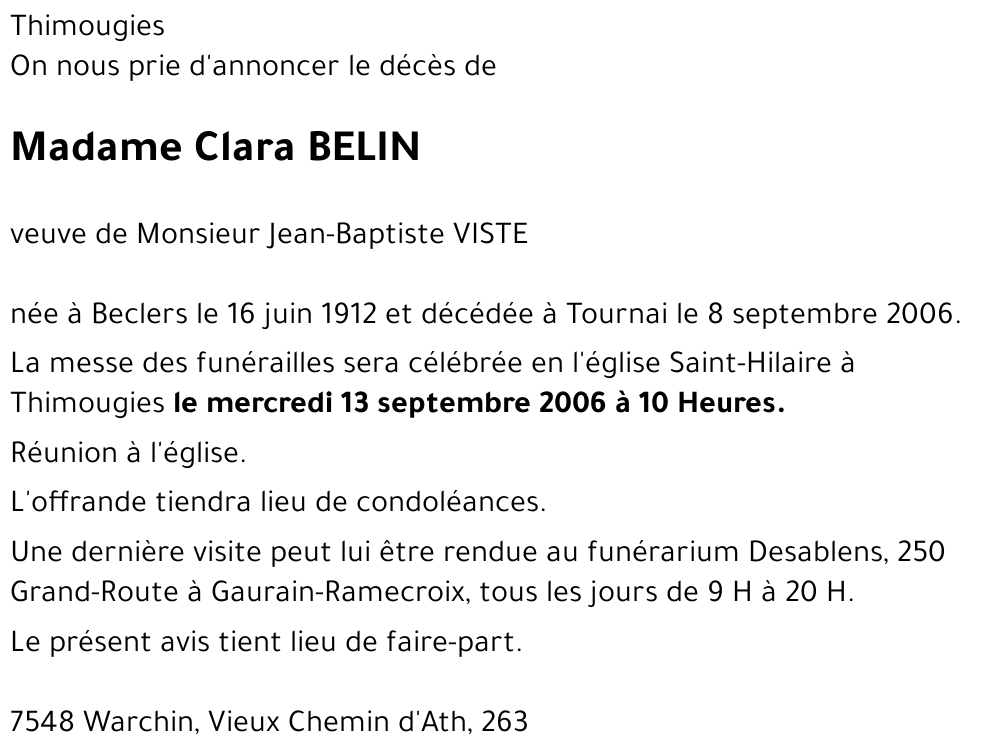 Clara BELIN