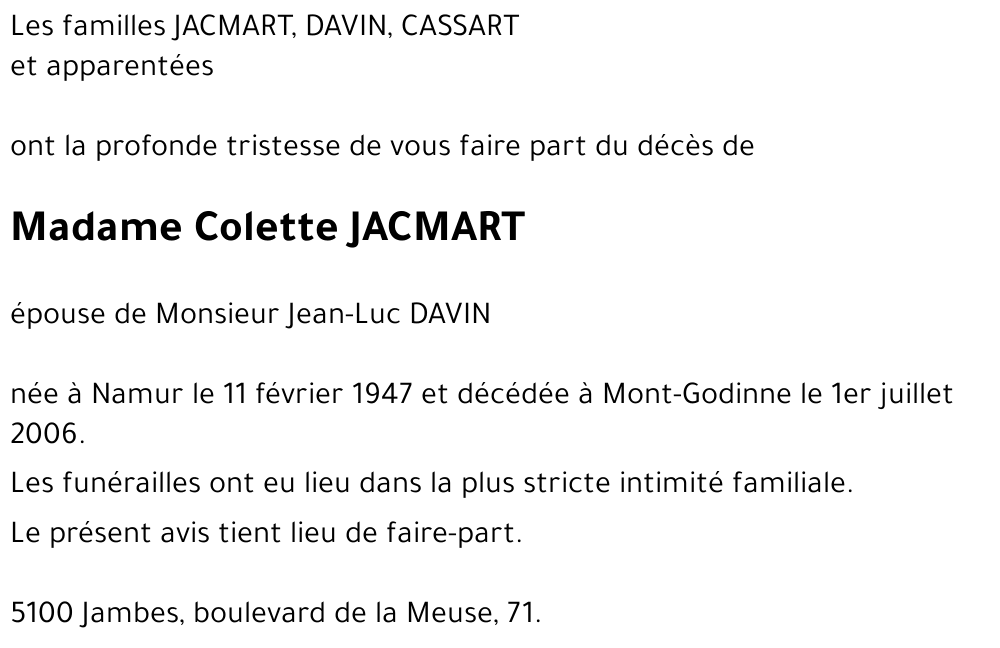 Colette JACMART