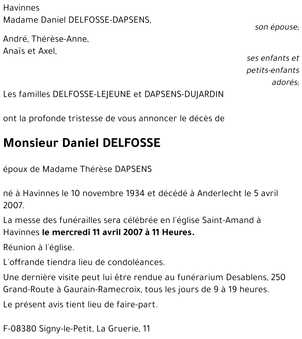 Daniel DELFOSSE