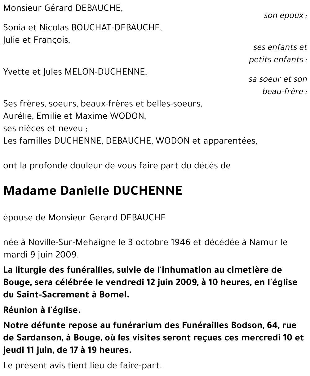 Danielle DUCHENNE